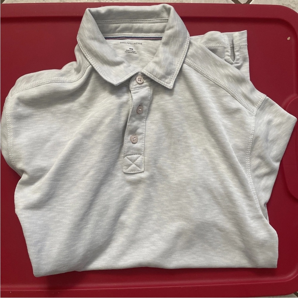 Saks medium grey polo shirt modal polyester